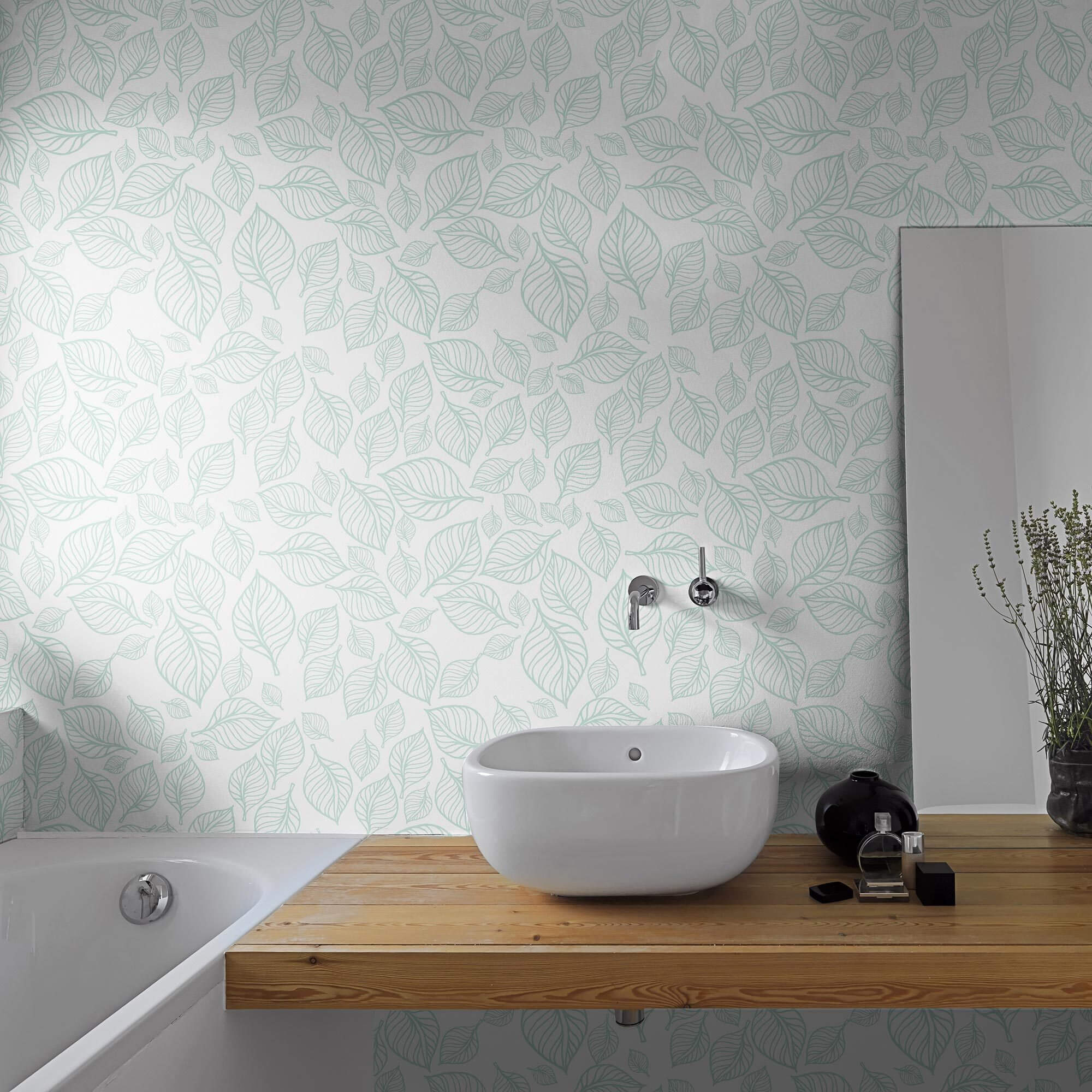 Green and White Floral Peel and Stick Removable Wallpaper 4112 - Self-Adhesive Decorative Wallpaper for Bedroom, Living Room, Nursery, and Office Decor