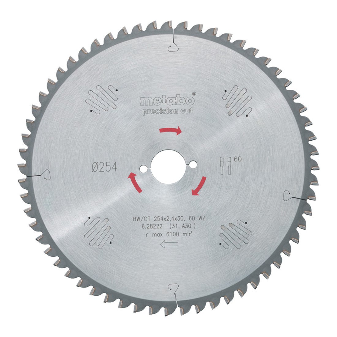 Metabo 628034000 7.5-Inch Circular Saw Blade 190x20mm 48 Teeth HW/CT for Wood Cutting - Perfect for DIY Projects, Carpentry, and Professional Woodworking