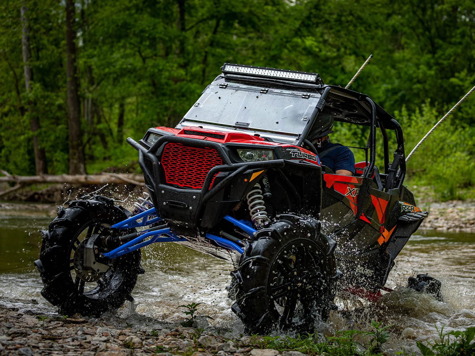 SuperATV (2) Lower High Clearance A-Arms for 2014+ Polaris RZR XP 1000 / XP 4 1000 | Non-Adjustable Suspension Upgrade | Voodoo/Velocity Blue Powder Coat | Heavy-Duty 1.25