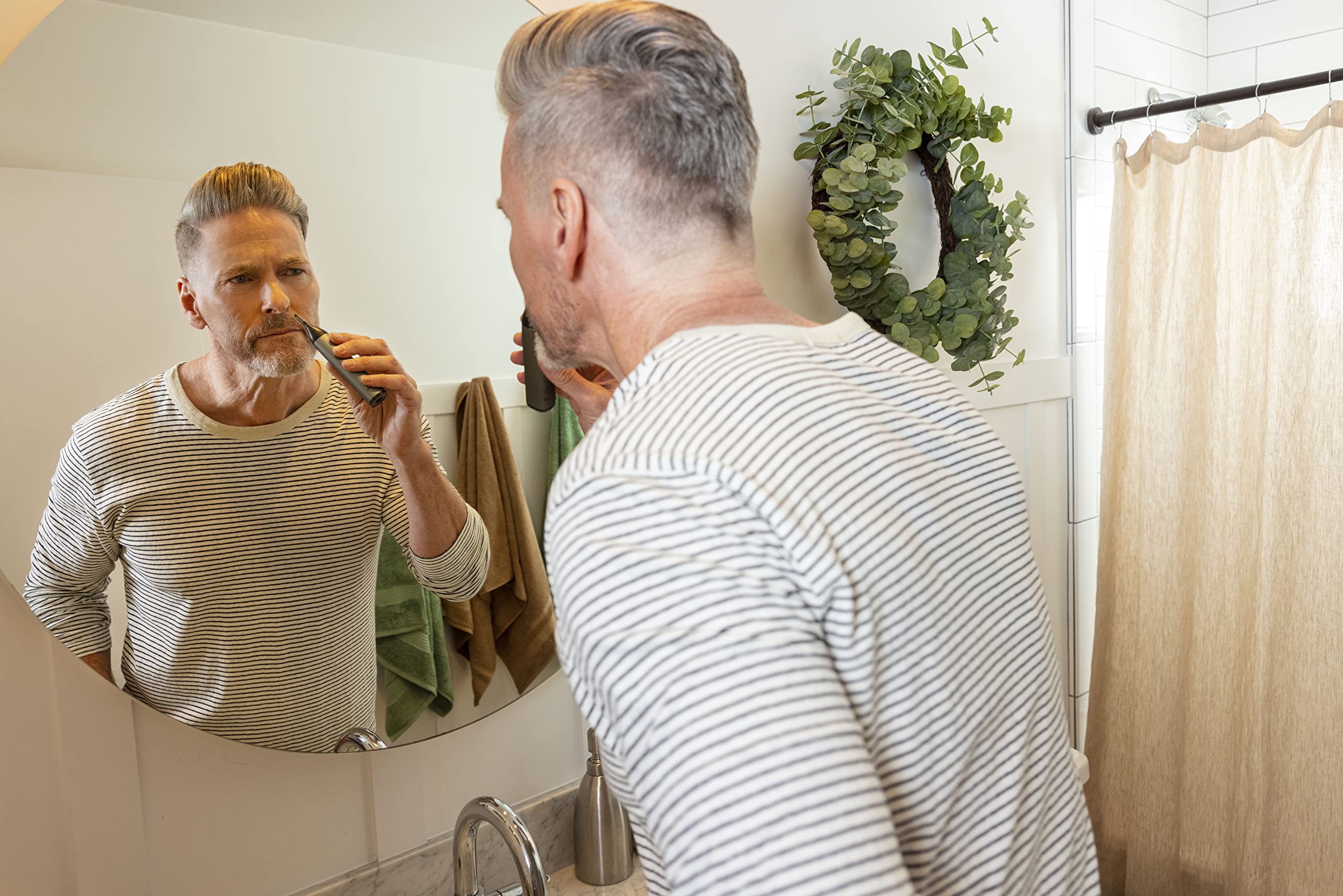 Andis 42315 inEDGE Lithium-Ion Cordless All-in-One Trimmer - Dual-Sided Wet/Dry Body, Face, Ear & Nose Hair Clipper - Black | Perfect for Travel, Gym & Personal Grooming at Home