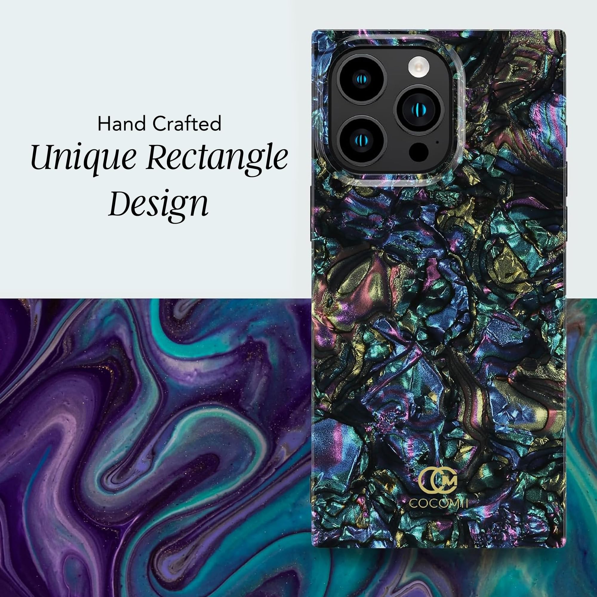 Cocomii Magnetic Phone Case for iPhone 15 Pro Max (6.7 inch) - Opalescent Pearl Glitter Sparkle Glossy Abalone Design | MagSafe Compatible Rectangle Protective Case | Perfect for Everyday Use, Work & Travel