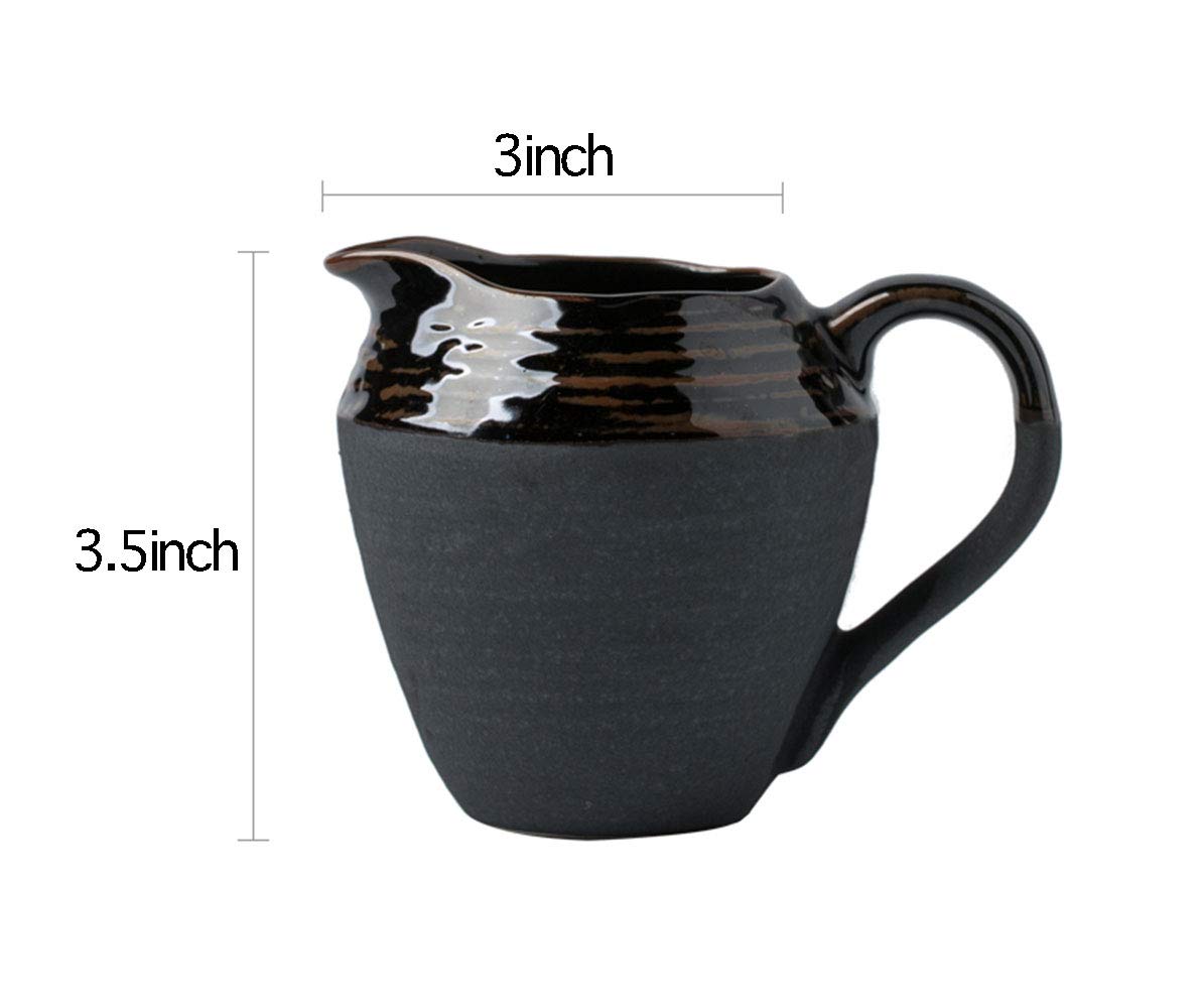Vintage Ceramic Creamer Pitcher with Handle - Elegant Serving Pitcher, Sauce Dispenser & Coffee Creamer Jug for Kitchen, Dining Table & Tea Party