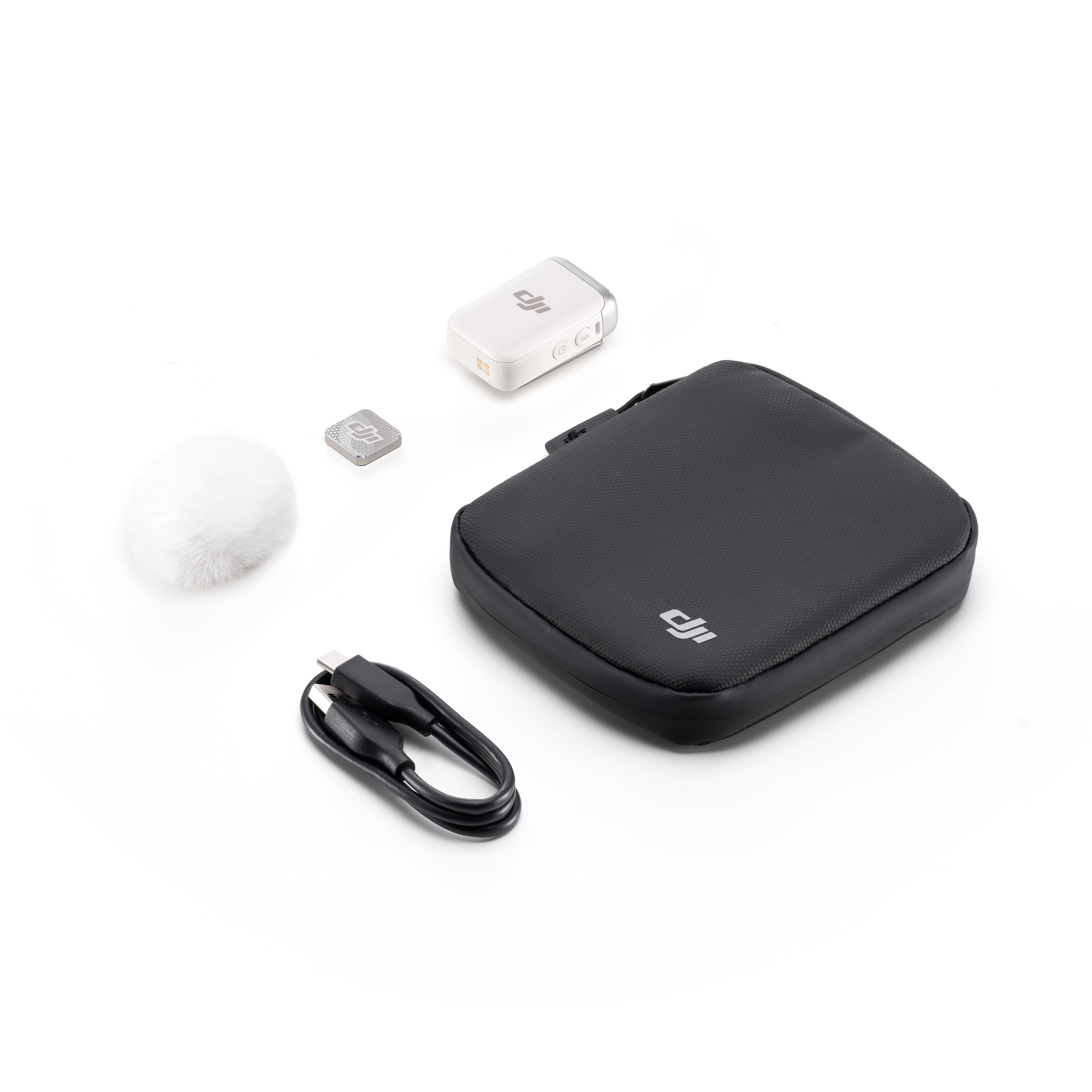 DJI Mic 2 Wireless Lavalier Microphone - Pearl White for Vlogging, Interviews & Content Creation