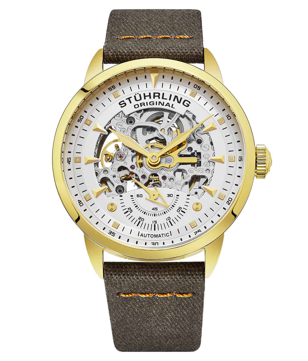 Grey Dial / Rose Case / Orange Leather Strap Tang Buckle