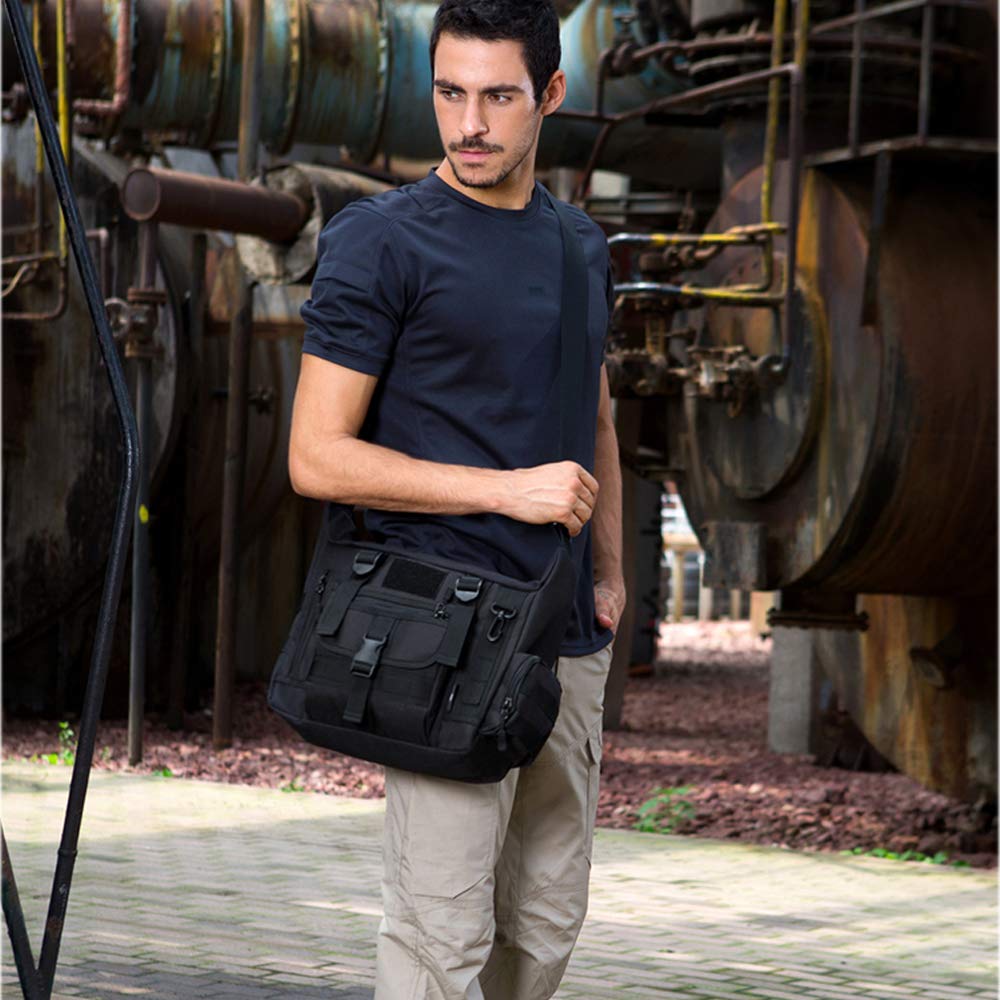 CREATOR Tactical Messenger Bag - Military Style Crossbody Shoulder Bag for Men & Women, Durable Laptop Briefcase for Work, Travel & Outdoor Adventures (Fits 15.6