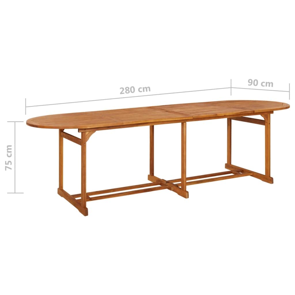 Solid Acacia Wood Outdoor Patio Table 110.2