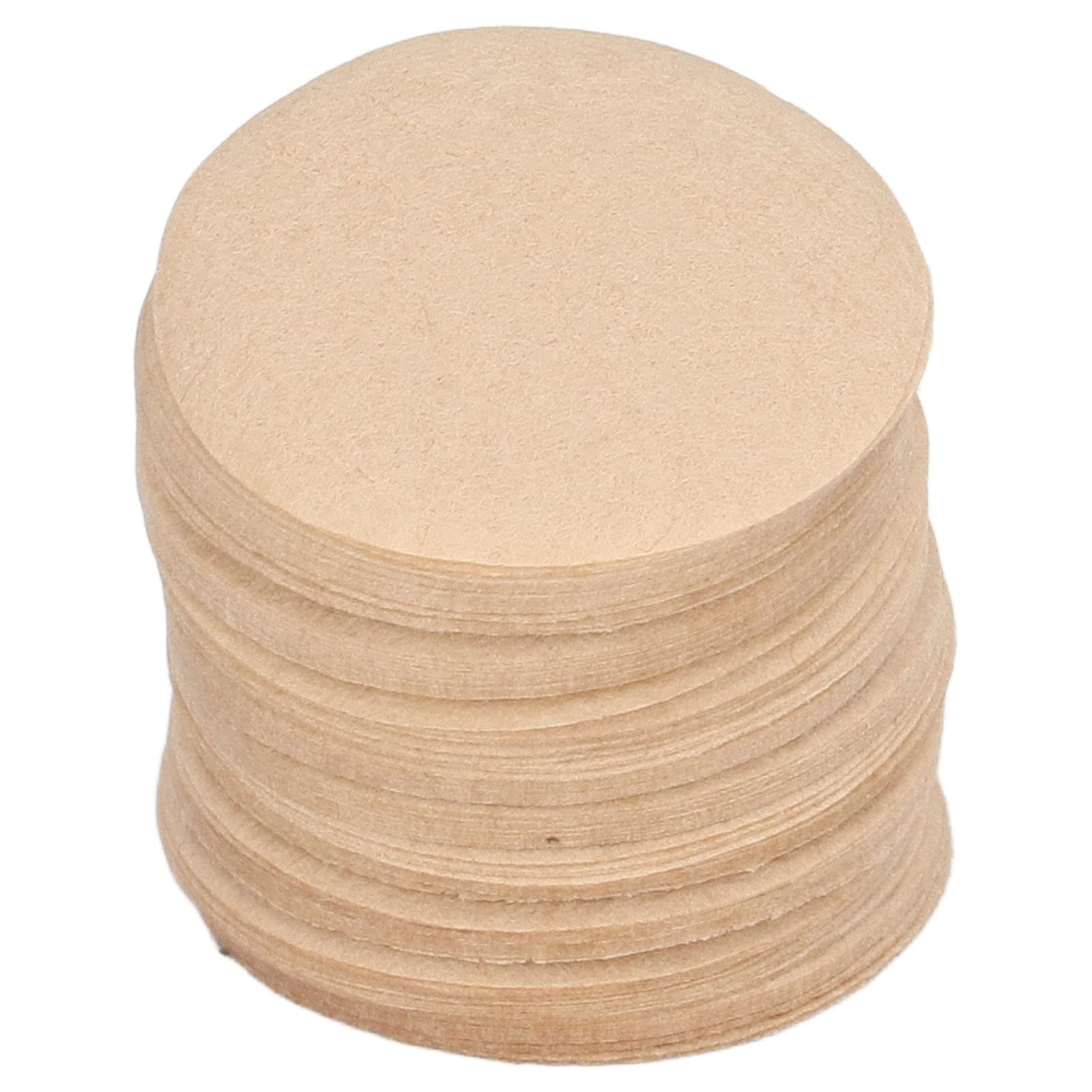 100-Pack Natural Round Coffee Filter Paper Capsules - Biodegradable & Unbleached for Restaurants, Coffee Shops, Office & Home Use - Compatible with Most Coffee Makers - Perfect for Espresso, Drip Coffee & French Press Brewing
