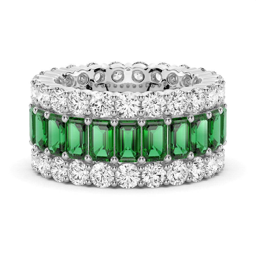 15.4 CT Lab-Created Baguette Gemstone Eternity Band for Women - Sparkling Wedding Ring, Anniversary Gift & Special Occasion Jewelry