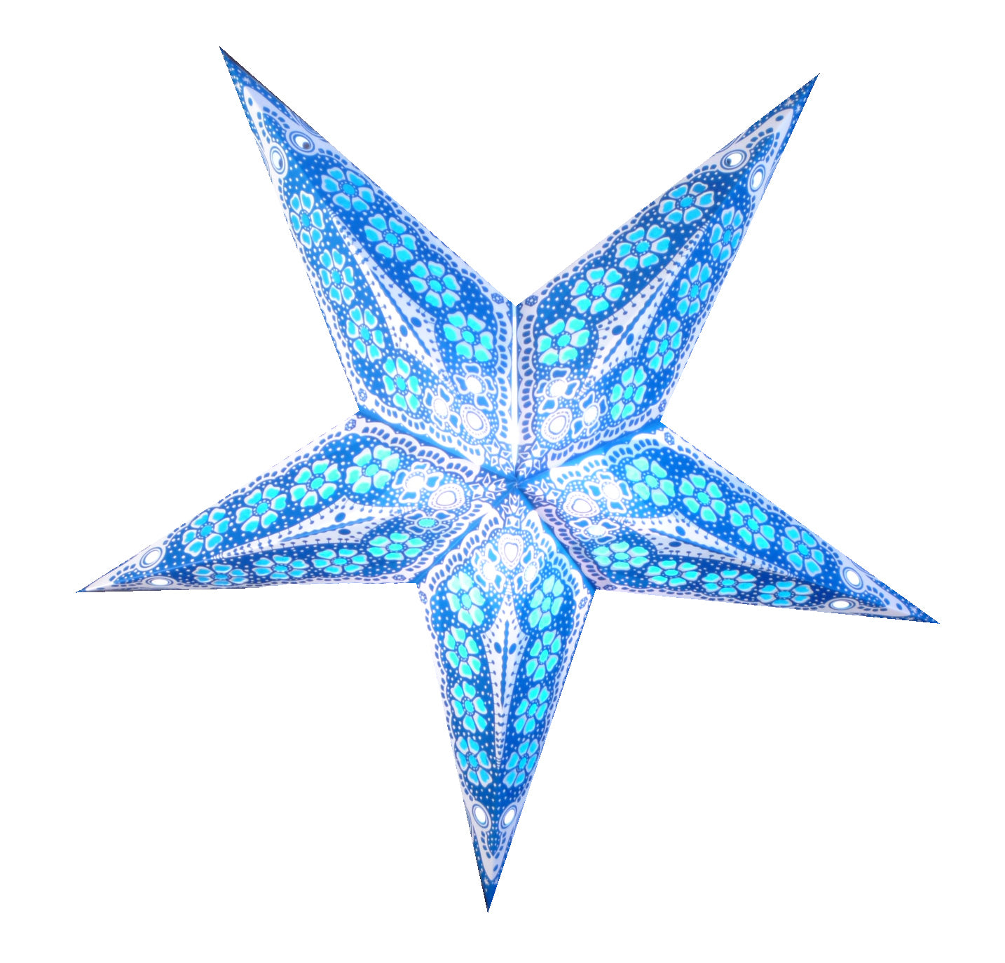 24-Piece Blue Petal Cut Paper Star Lanterns - Elegant Hanging Decor for Weddings, Parties & Home - Perfect for Indoor/Outdoor Celebrations & Boho Theme Events