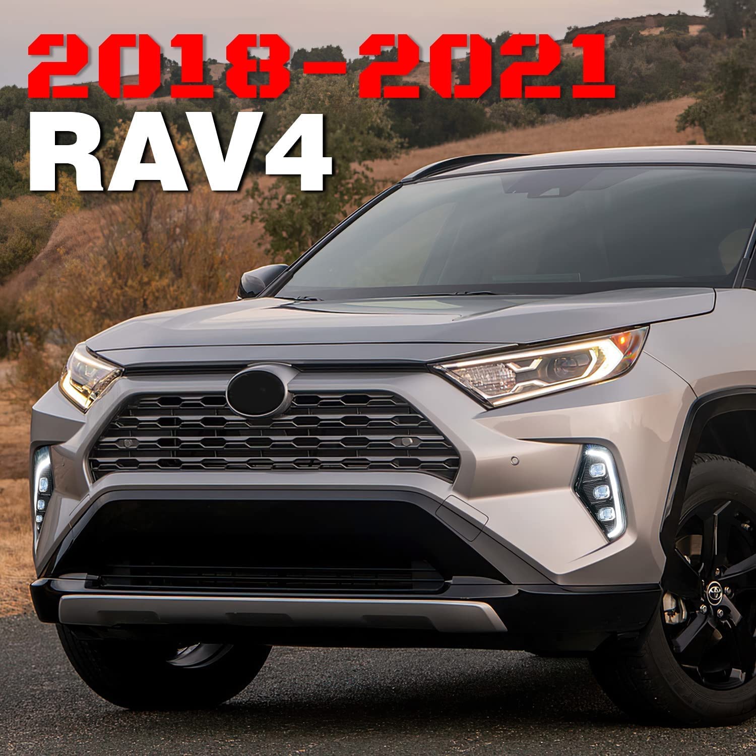 COMZY LED Fog Lights for Toyota RAV4 2019-2020 | DRL Daytime Running Lights with Amber Turn Signal | White/Yellow 2-Color Options | 1 Pair | Enhance Visibility & Style for Night Driving & Off-Road Adventures