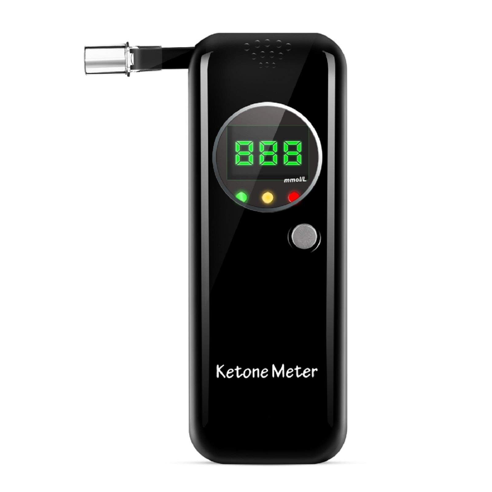 Ketosis Breath Analyzer - Digital LCD Keto Breathalyzer with 10 Mouthpieces for Ketone Testing, Accurate Ketone Level Monitor - Perfect for Keto Diet, Weight Loss & Fitness Tracking (Black)