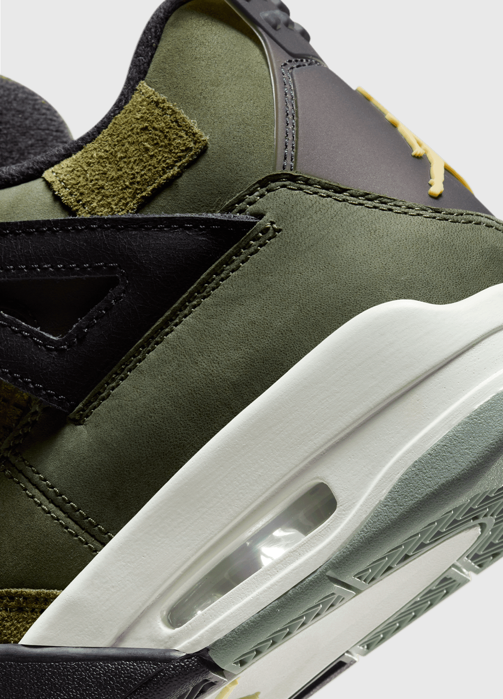 Air Jordan 4 Retro 'Craft Olive' Men's Basketball Sneakers - Premium Leather Shoes for Casual Wear & Street Style Fashion