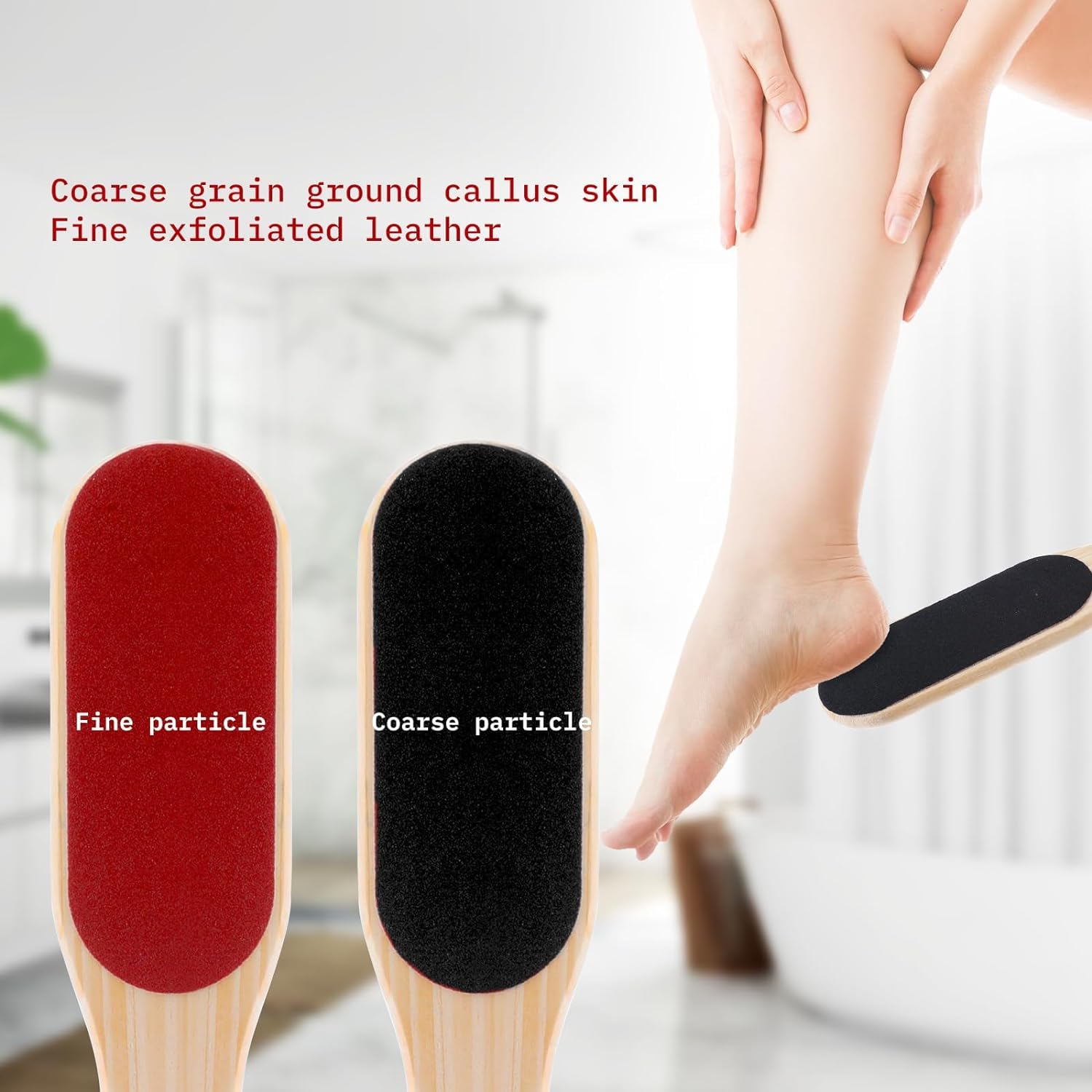 Mapperz Double Sided Wooden Foot Scrubber & Callus Remover - Exfoliating Foot File for Dead Skin, Dry & Wet Feet Care - Perfect for Pedicures, Home Spa & At-Home Foot Care (Pack of 1)