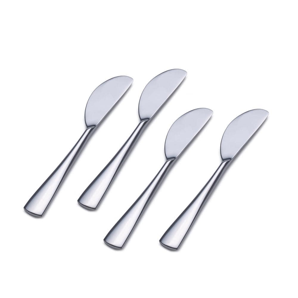 Premium Stainless Steel Serena Set of 4 Butter Knives - Perfect for Breakfast, Brunch, and Elegant Dining Spreads