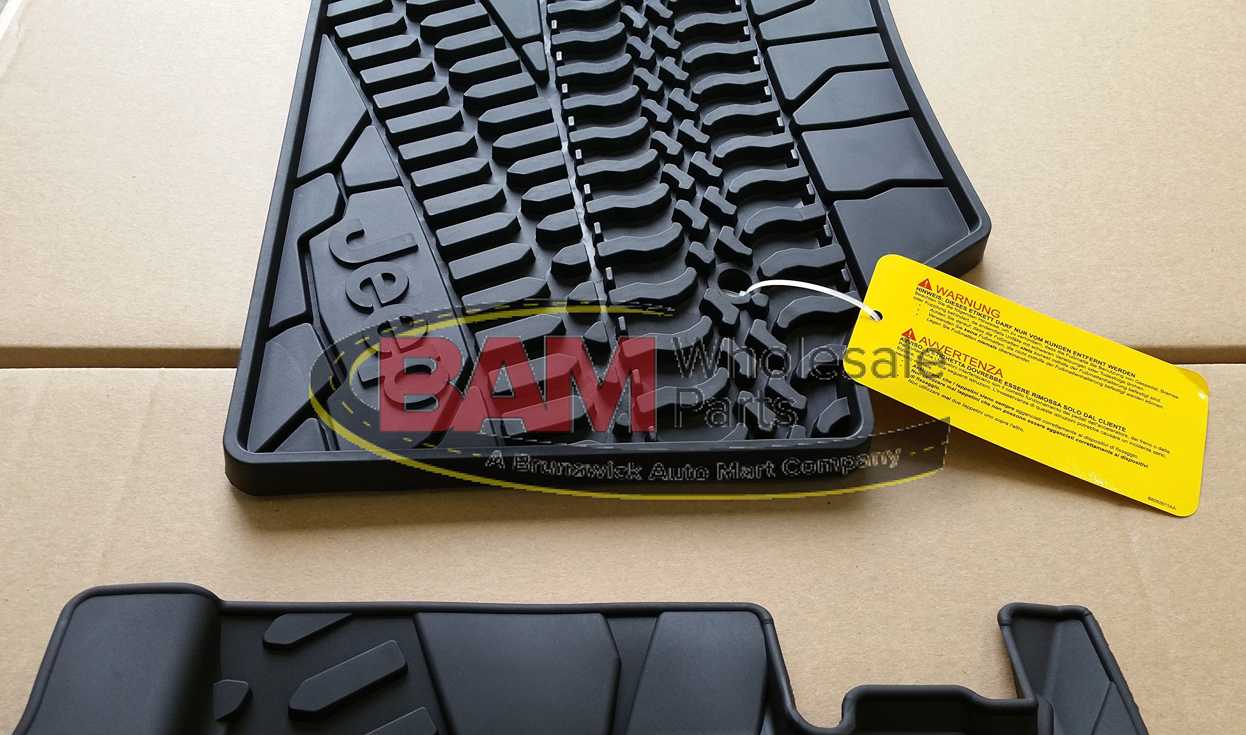 Premium Jeep Wrangler 4-Door All-Weather Floor Mats - Heavy Duty Slush Mats for Off-Road & Daily Driving - Perfect for Mud, Snow & Rain Protection