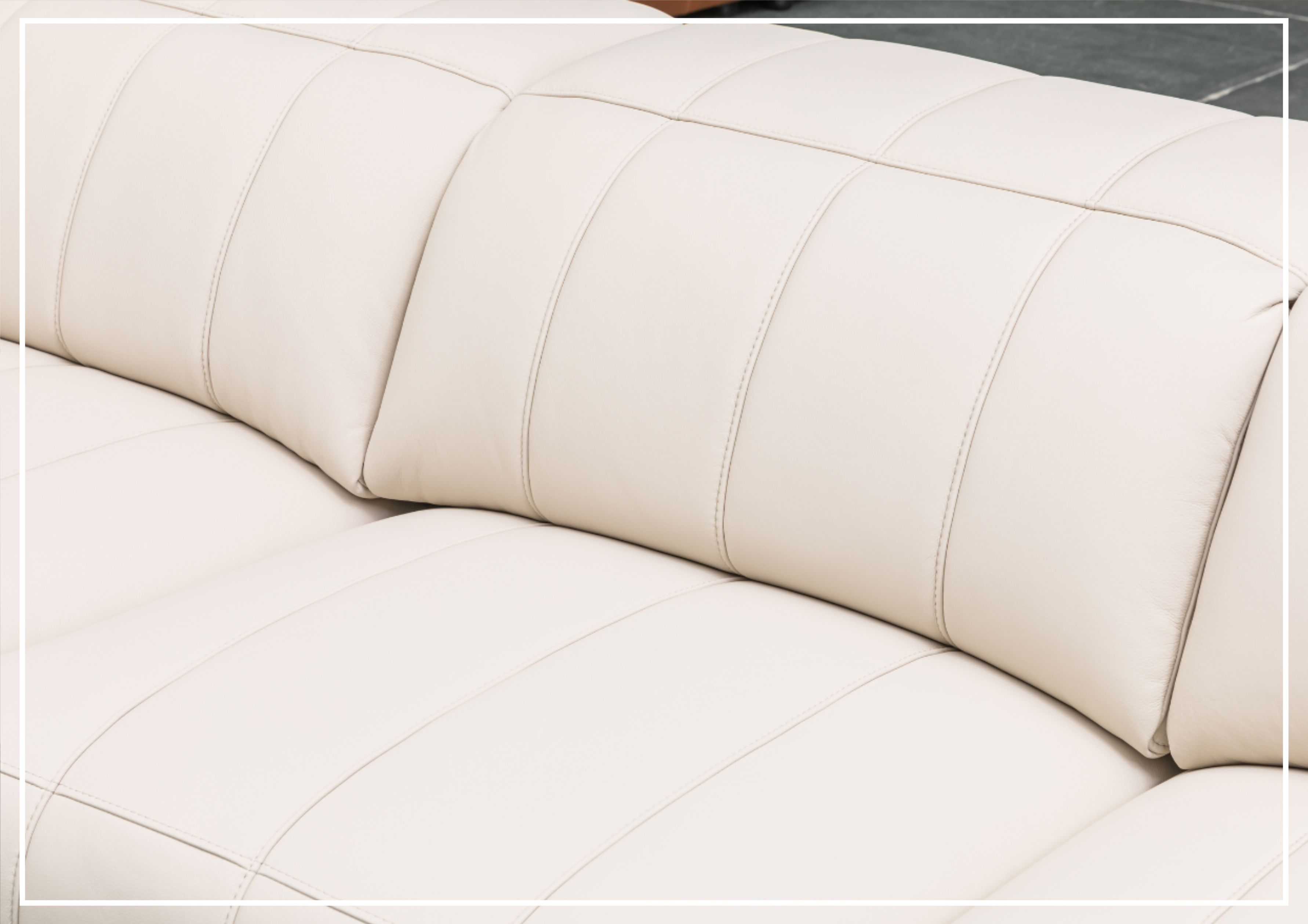 Klaussner Capri 3-Seater Beige Leather Power Reclining Sofa - Modern Living Room Furniture for Home Theater & Relaxation