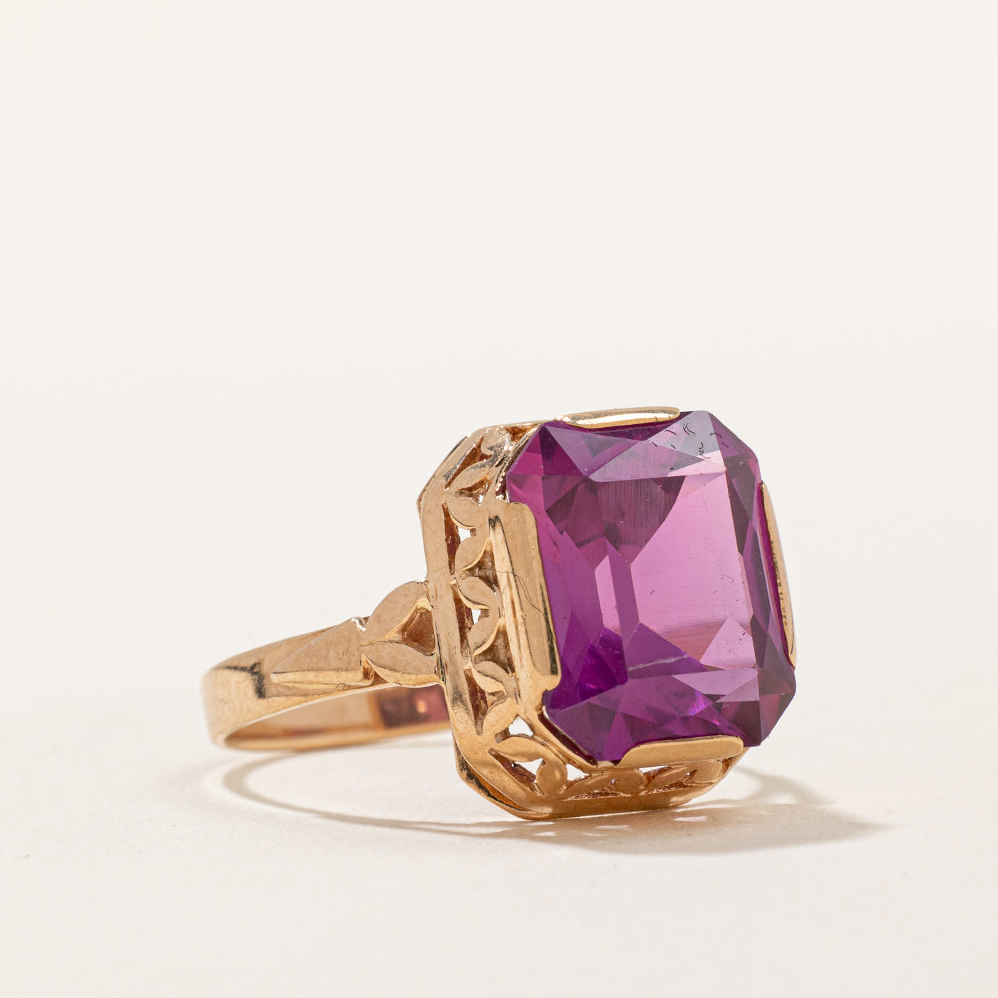7.55ct Synthetic Purple Sapphire Cocktail Ring - Size 7.5 - Elegant Evening Wear & Special Occasion Jewelry
