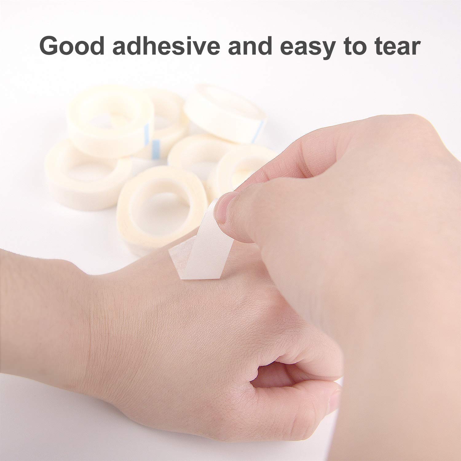 TUPARKA 8 Rolls White Eyelash Tape - Strong Adhesive Eyelash Extension Tape for Professional Lash Artists, 9M per Roll - Perfect for Lash Lifting, Extensions & Makeup Application