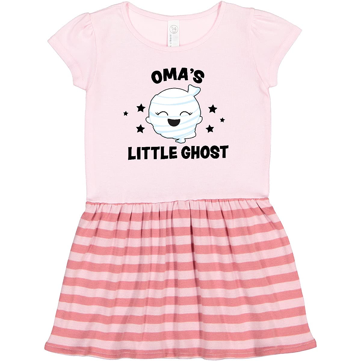 Inktastic Cute Oma's Little Ghost with Stars Toddler Dress - Adorable Halloween Costume for Girls, Baby & Kids Outfit for Trick or Treating, Party, Photo Shoots