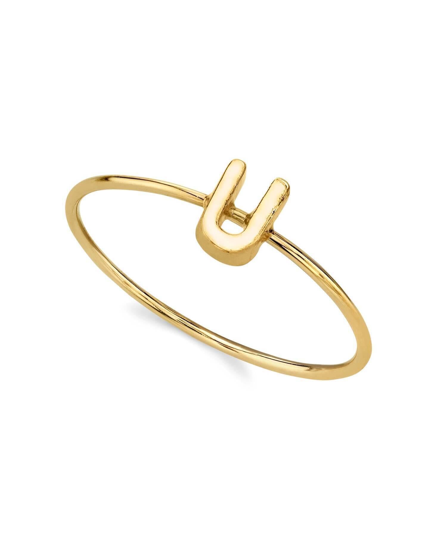 1928 Gold Initial Ring for Women - Personalized Monogram Letter Ring Size 7 - Elegant Dainty Jewelry Gift for Her - Perfect for Birthdays, Anniversaries & Special Occasions
