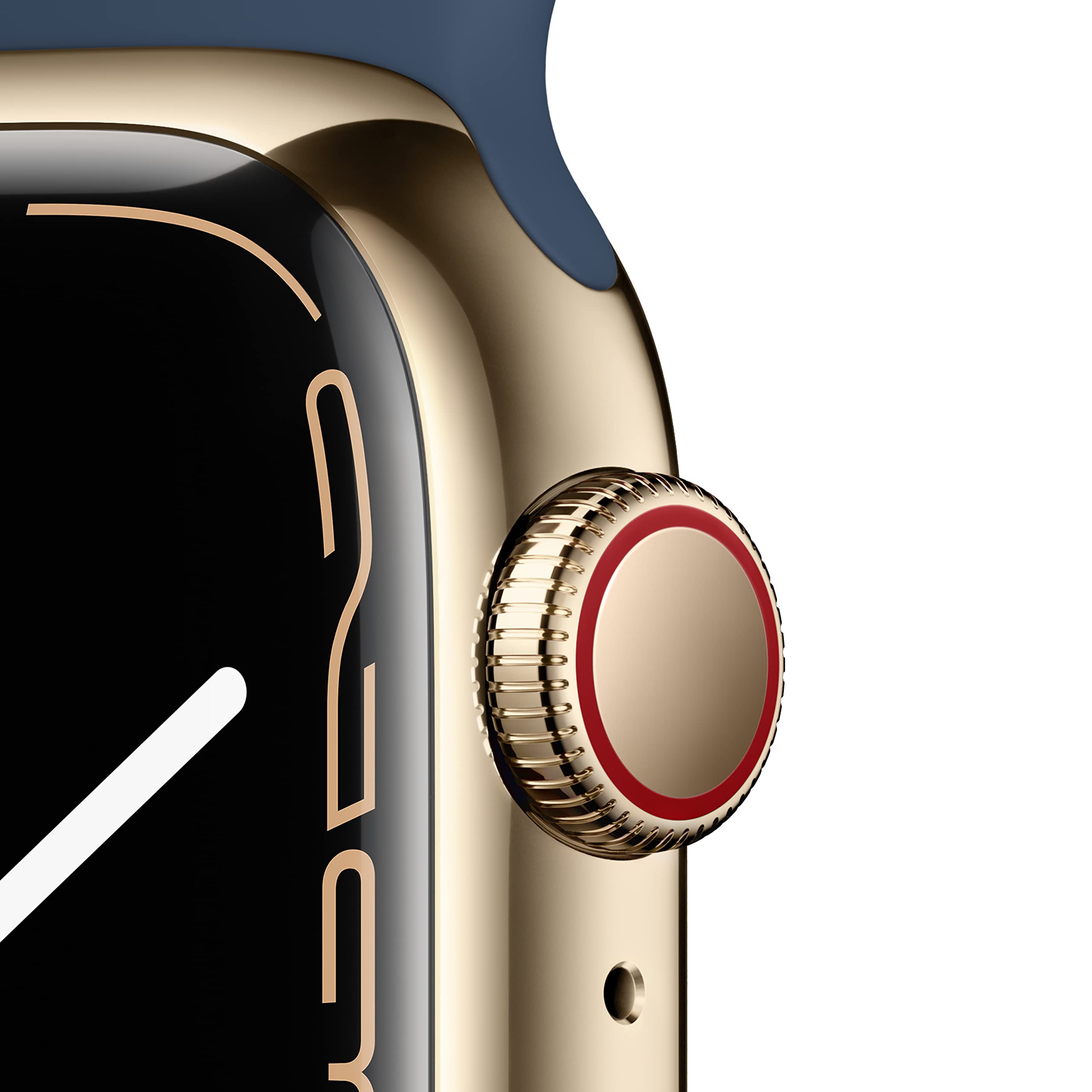 Apple Watch Series 7 GPS + Cellular 41mm Gold Stainless Steel Case with Abyss Blue Sport Band - Refurbished Smartwatch for Fitness Tracking, Calls & Notifications - Perfect for Running, Swimming & Daily Wear