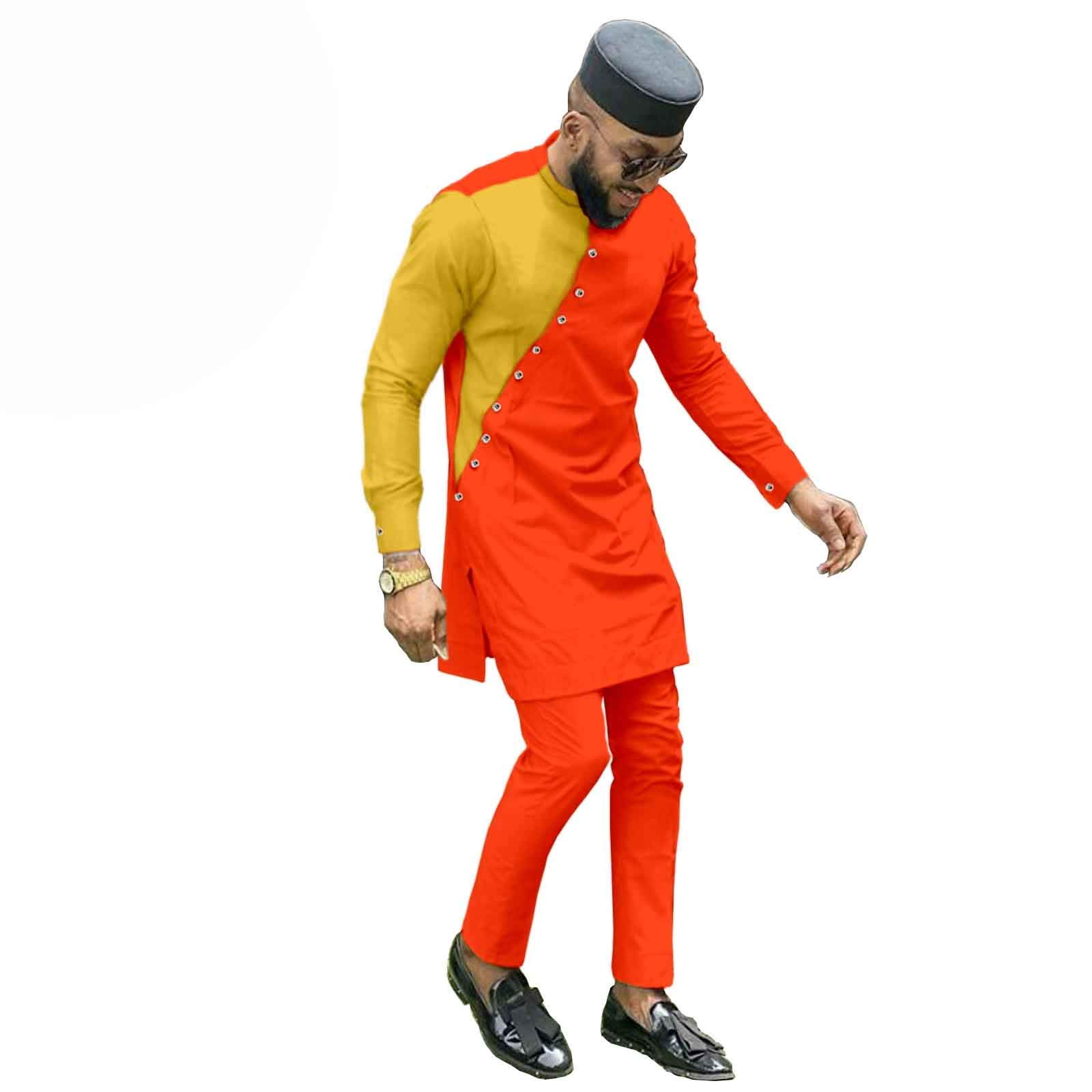 Bazin Riche Men's 3-Piece African Outfit Set - Traditional Casual Shirt, Pants & Hat for Men | Perfect for Cultural Events, Weddings & Everyday Wear