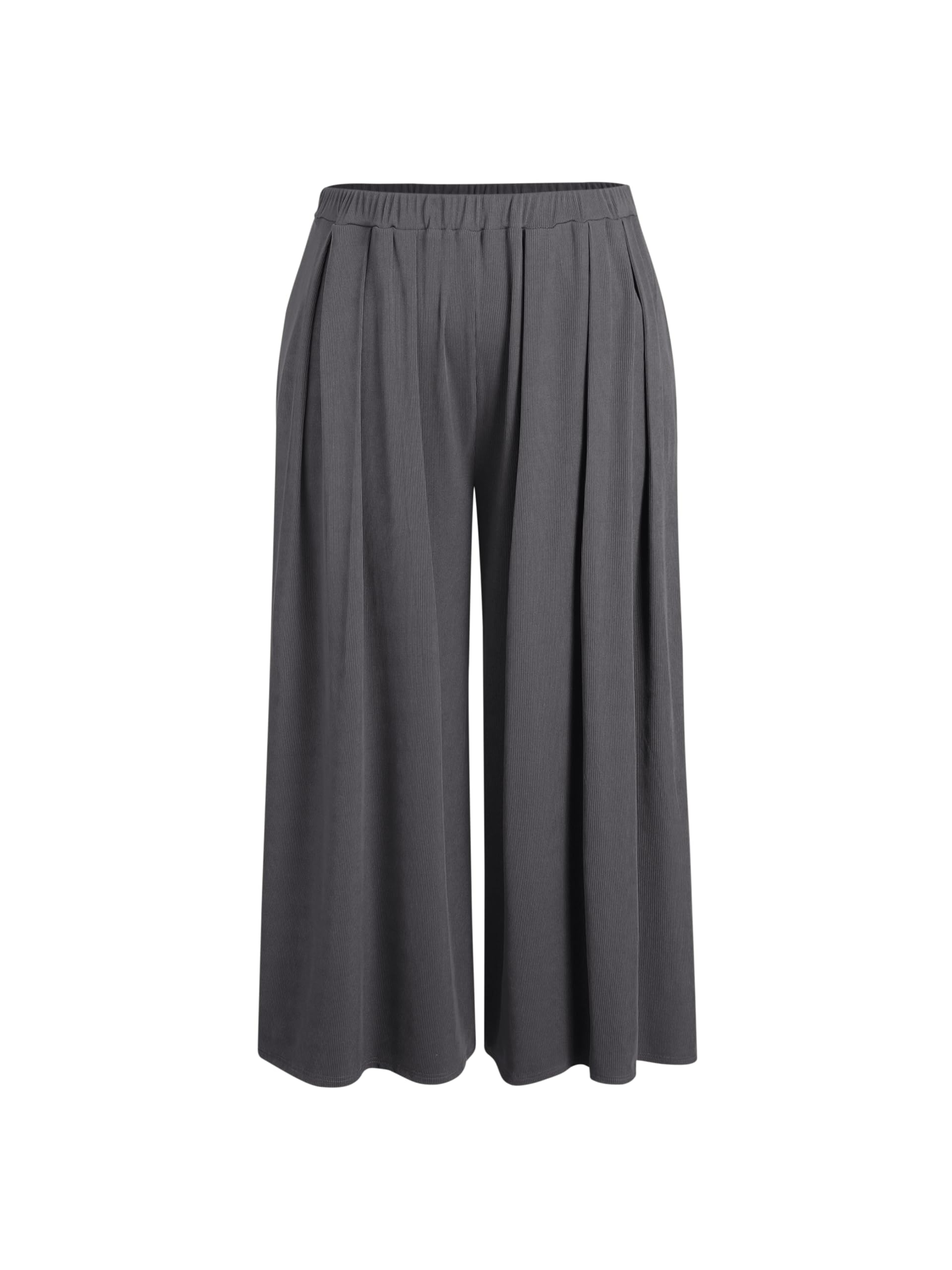 **CIDER Women's Plus Size Wide Leg Palazzo Pants - Flowy Elastic Waist with Pockets | Casual & Office Wear for Comfort & Style**
