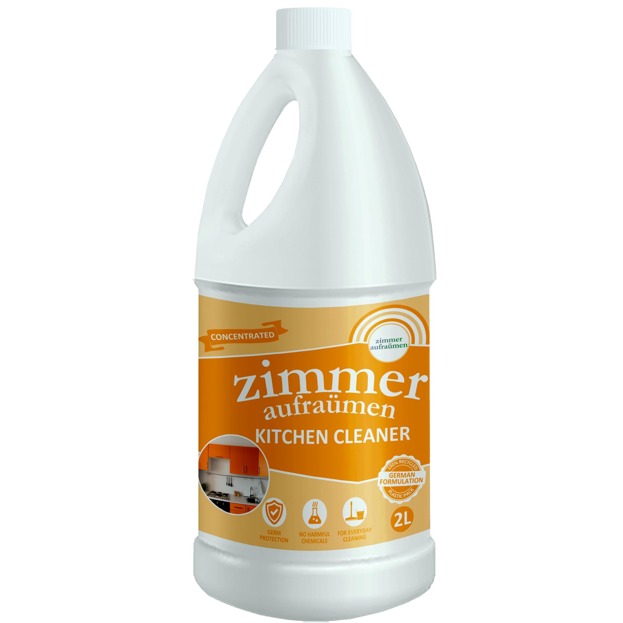Powerful Kitchen Cleaner & Degreaser - Removes Oil, Grease, Food Stains & Grime | Deep Cleans Countertops, Tiles, Floors, Sinks & Marble Surfaces | 2L Bottle for Home & Restaurant Use