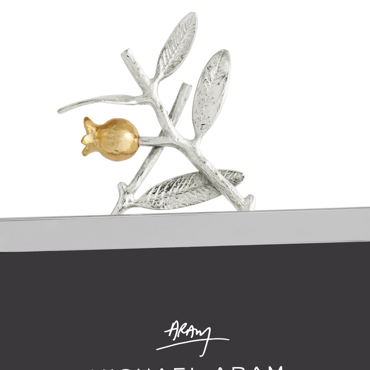 Elegant Pomegranate Silver & Gold Easel Frame - Perfect for Displaying Photos, Artwork, and Keepsakes at Home, Office, or Wedding Decor