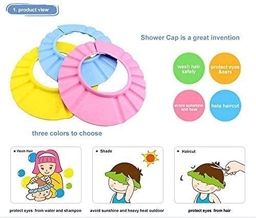 **BodkiZone Baby Shower Cap - Newborn Bath Hat for Hair, Eye & Ear Protection - Soft Washable Infant Bathing Cap - Multicolor (Pack of 2) - Perfect for Safe & Gentle Baby Bath Time**
