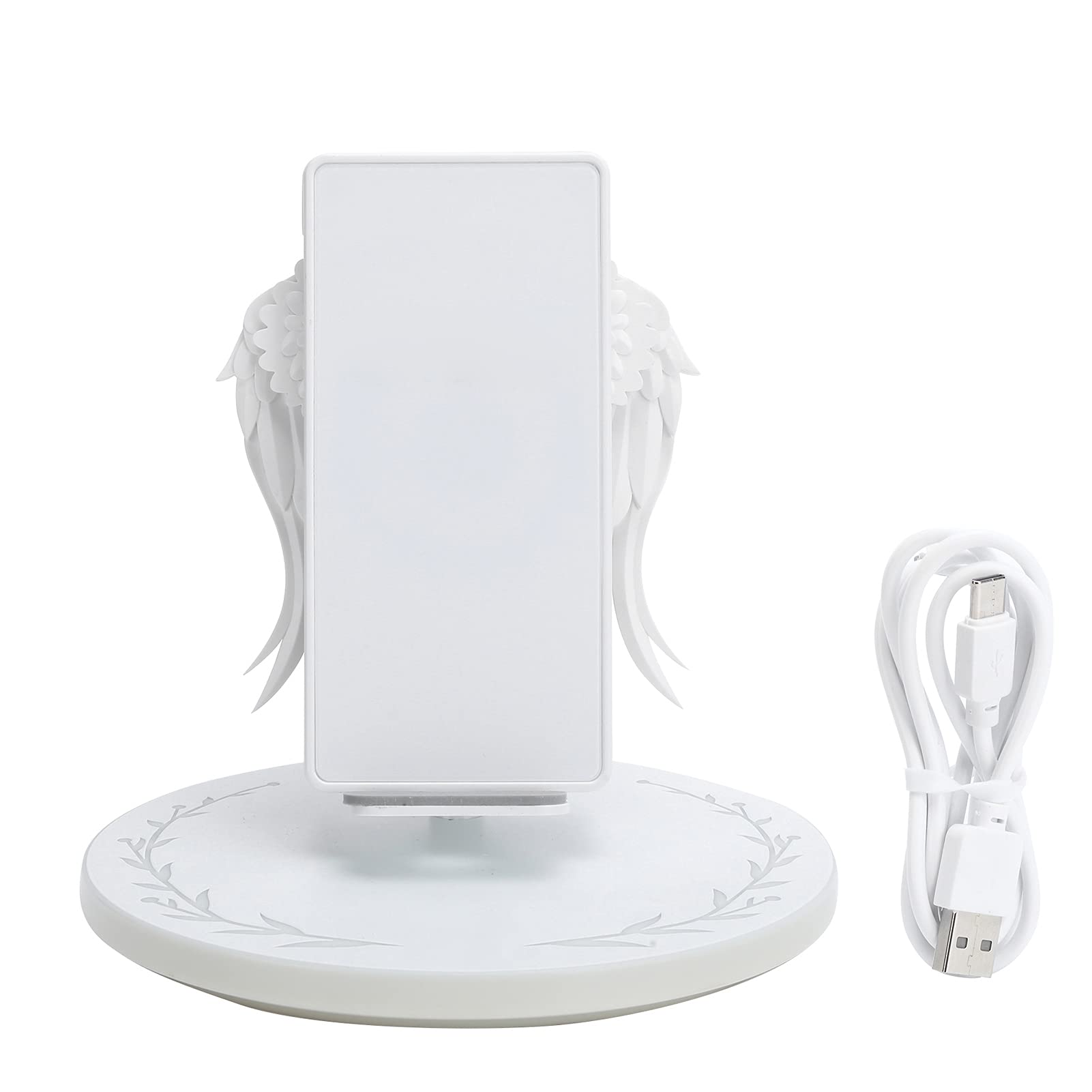 10W Fast Wireless Charger - Angel Wing Design, Ultra Thin & Quiet Qi Charging Pad for iPhone, Samsung, Galaxy - Perfect for Office, Home, School & Nightstand Charging