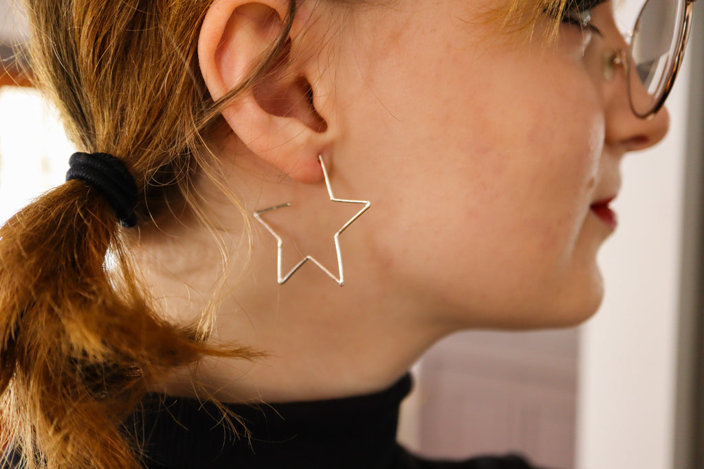 Star Hoop Earrings for Women - 14K Gold Plated Dainty Star Charm Earrings | Perfect for Everyday Wear, Parties & Gifts
