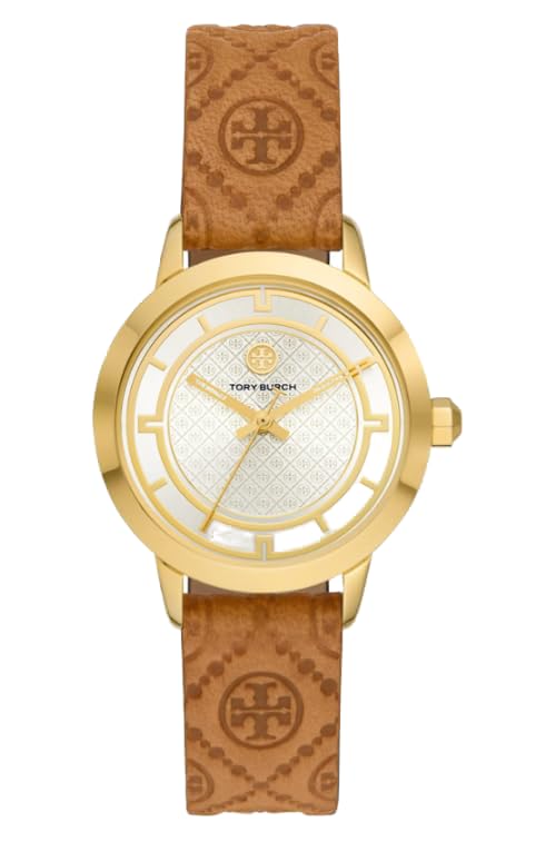 Tory Burch TBW1001 Women's Gold-Tone Stainless Steel Watch with Leather Strap - Elegant Fashion Accessory for Work, Travel & Everyday Wear