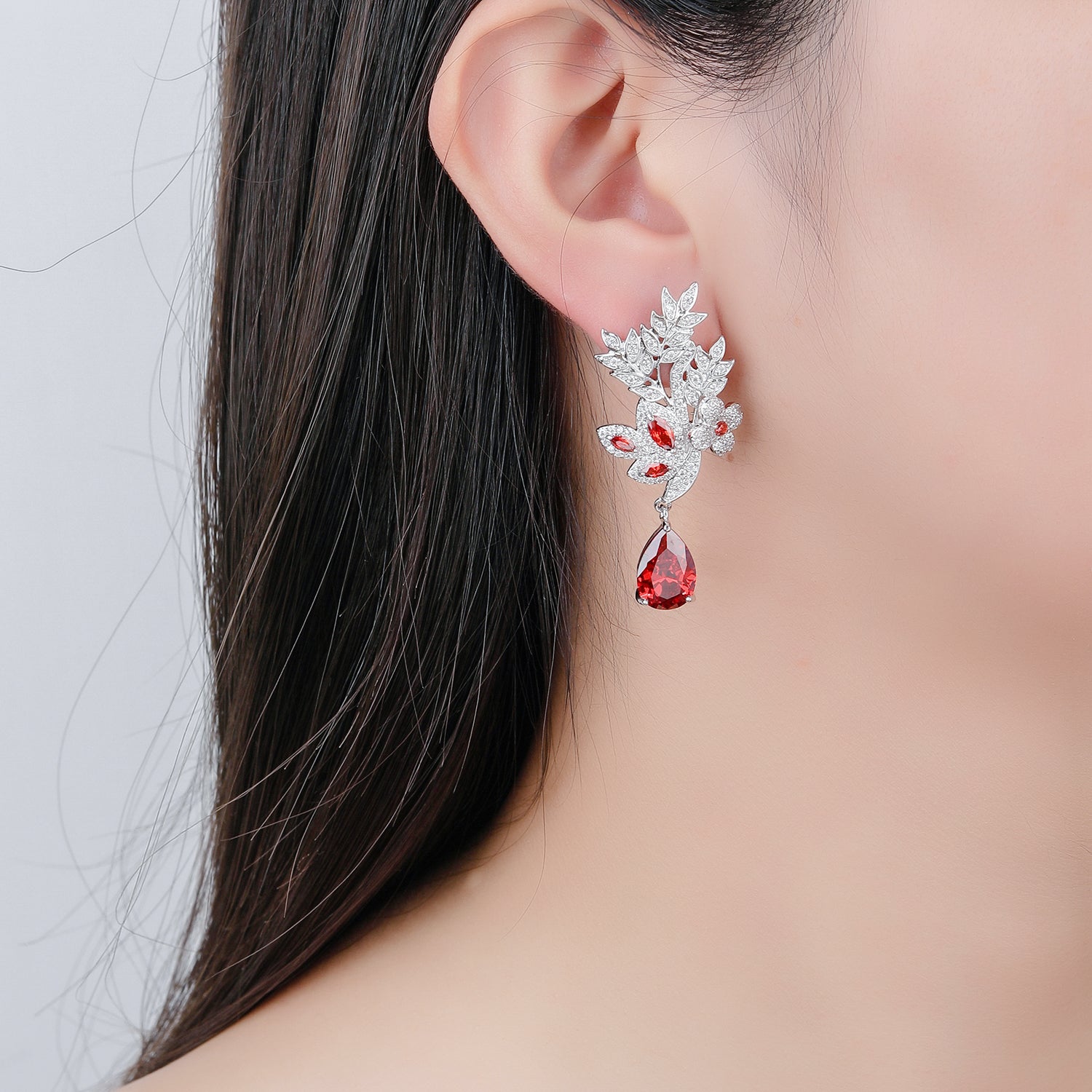 5A Cubic Zirconia Leaf Earrings for Women - Elegant Wedding Jewelry Accessories - Perfect for Bridal, Prom & Special Occasions