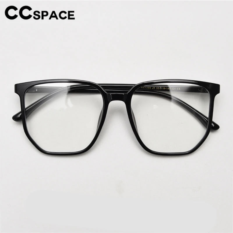CCspace Unisex Full Rim Polygon Square TR90 Titanium Eyeglasses Frame 30833 - Lightweight & Durable for Work, Reading, and Fashion