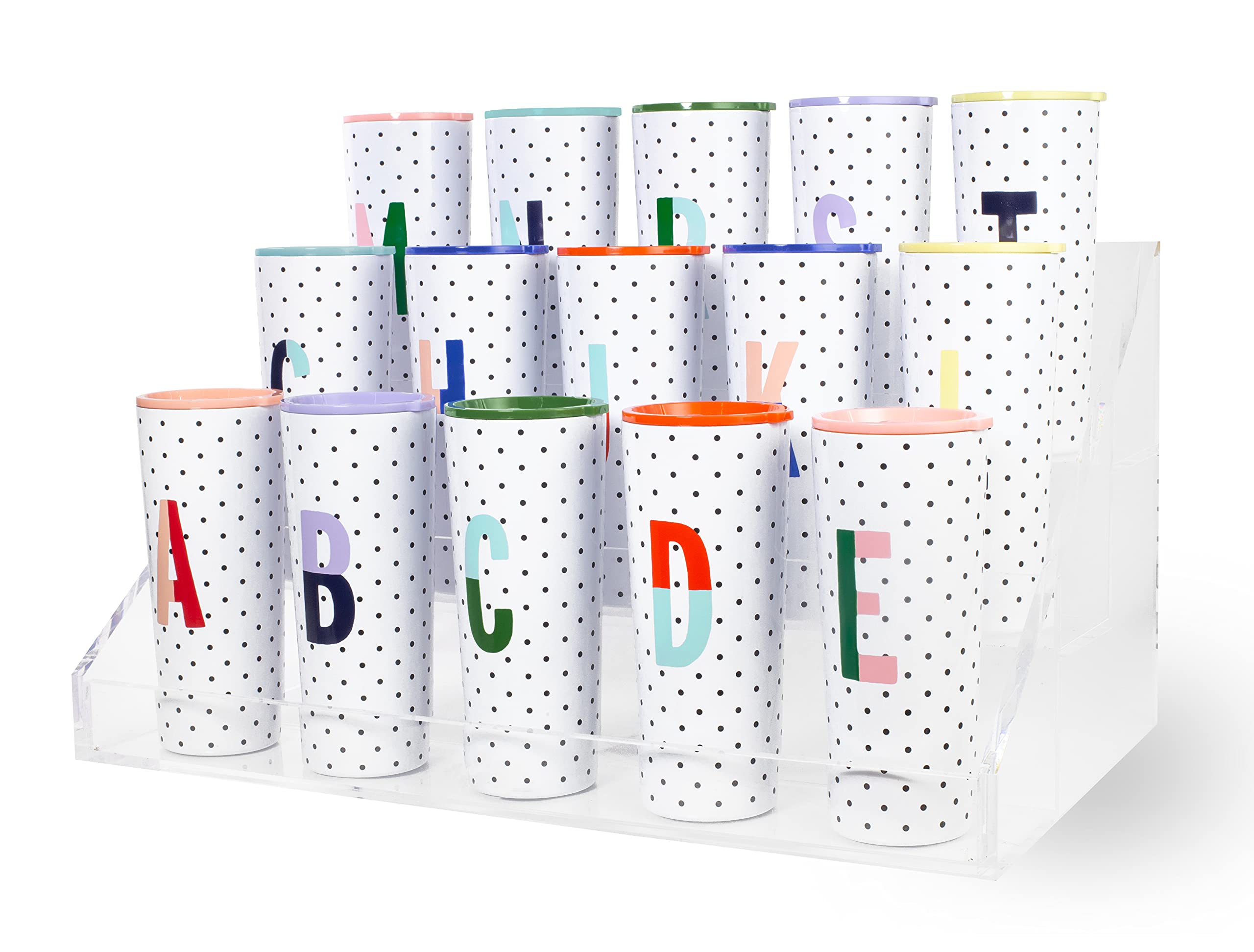 Kate Spade New York 24oz Stainless Steel Travel Mug - Double Wall Insulated Tumbler with Lid, Initial Monogram (Purple) - Perfect for Coffee, Tea & On-the-Go Hydration