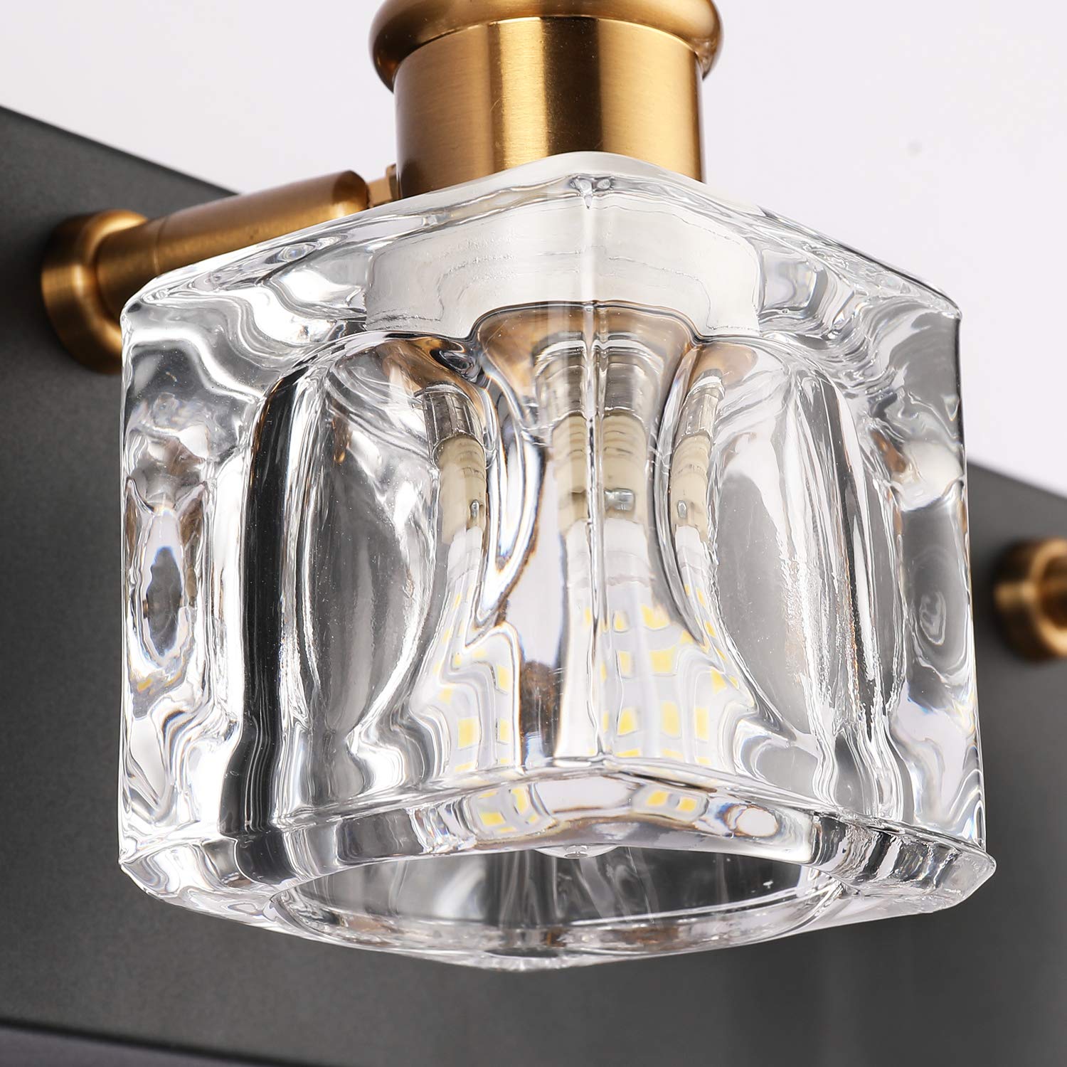 PRESDE Modern Bathroom Vanity Light Fixture - 3 or 4 Light Black Mirror Mount for Bathroom, Powder Room & Dressing Area | Perfect for Makeup, Shaving & Grooming