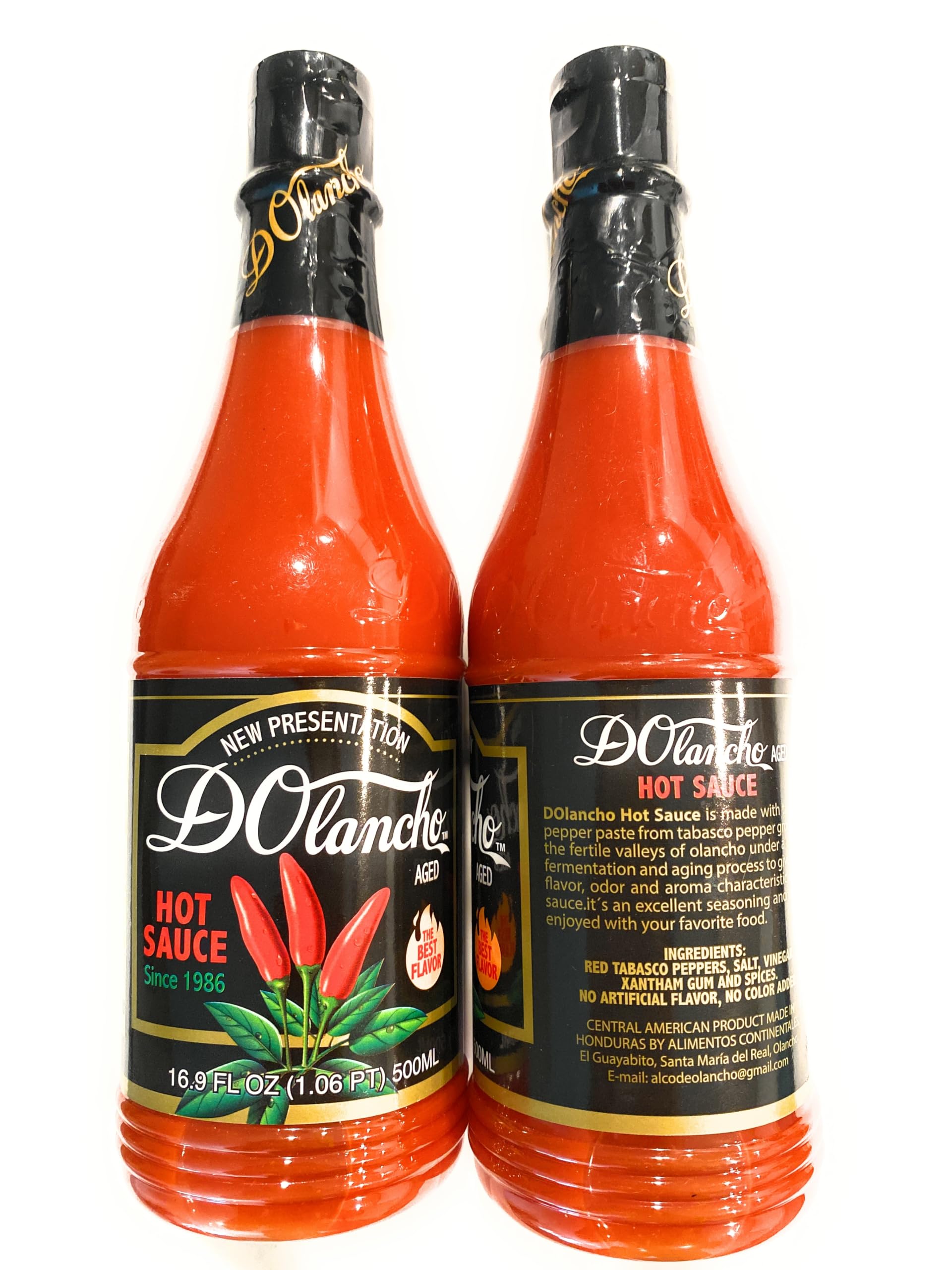 Authentic Honduran Hot Sauce - Salsa Chile Picante D'Olancho 16.9oz (2 Bottles) | Spicy Honduran Chili Pepper Sauce for Tacos, Burritos & Grilled Meats