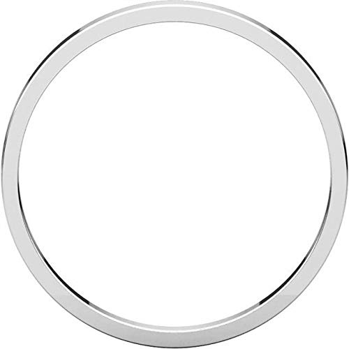 14K White Gold 2mm Flat Ultra Light Wedding Band Ring - Size 7 - Comfort Fit Minimalist Stackable Ring for Women - Perfect for Everyday Wear, Anniversary Gifts & Bridal Jewelry