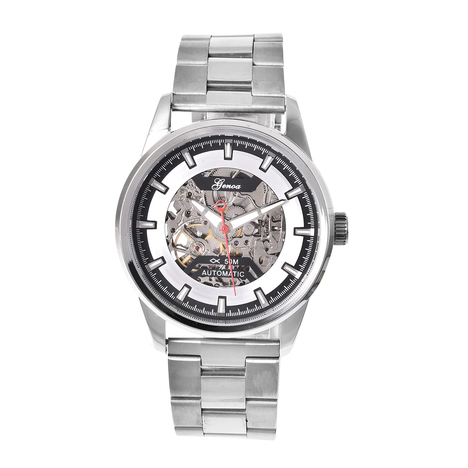 Shop LC Genoa Automatic Self-Winding Mechanical Watch with Exhibition Glass Back - Perfect Mother's Day Gift for Women, Dress Watch for Office & Formal Occasions