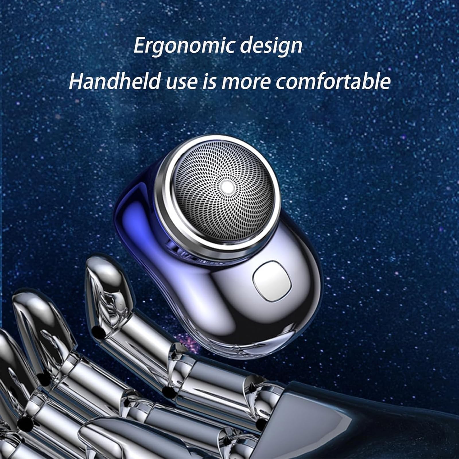 Peachloft USB Rechargeable Mini Electric Shaver for Men - Portable Travel & Gym Grooming Kit, Silver - Smooth Shaving for Face, Beard & Body Hair On-The-Go