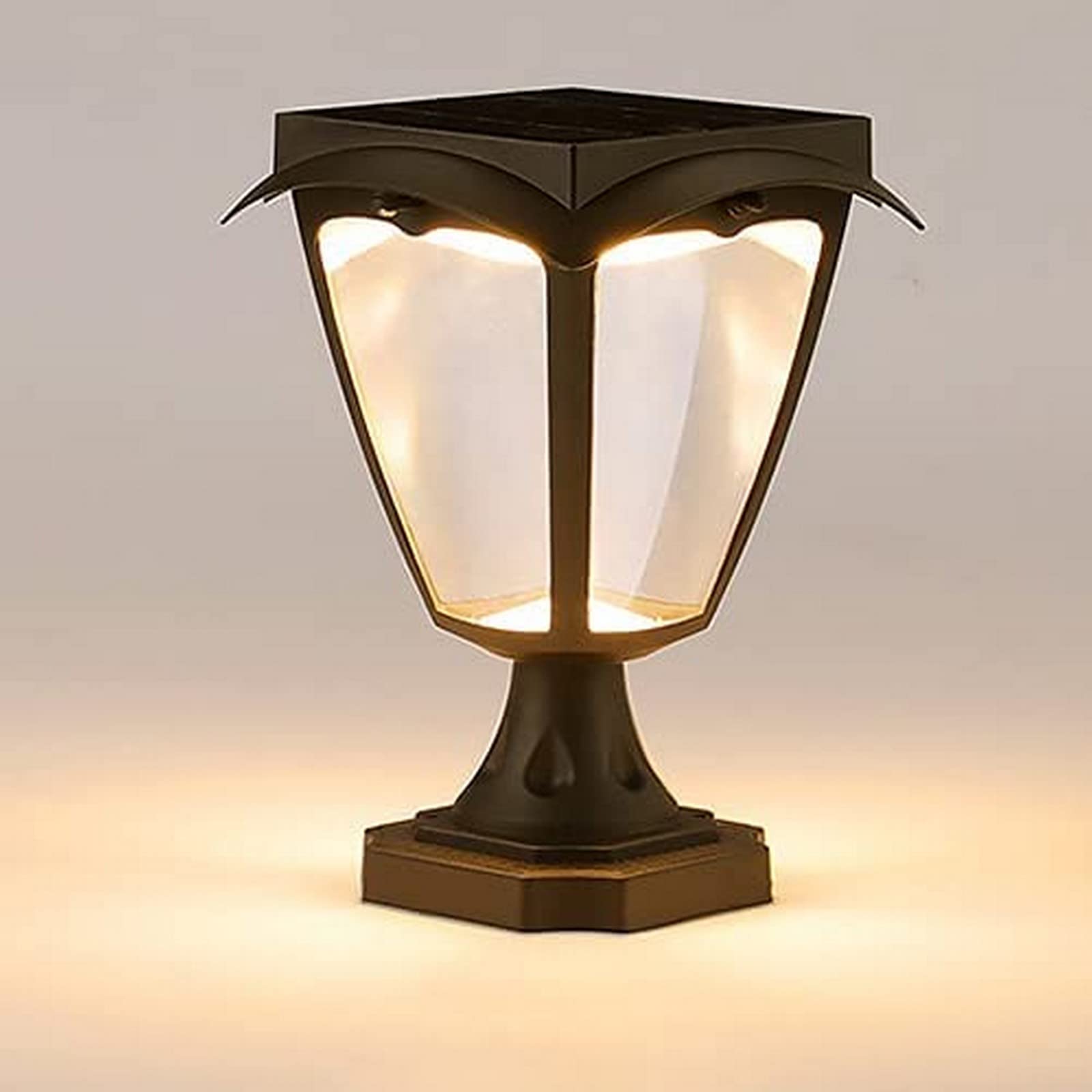 Modern Solar Pillar Lamp Outdoor - Waterproof LED Post Light for Garden, Pathway & Driveway - Dimmable Aluminum Column Lamp (17.5cm x 25cm) - Perfect for Landscape Lighting, Patio Decor & Walkway Illumination