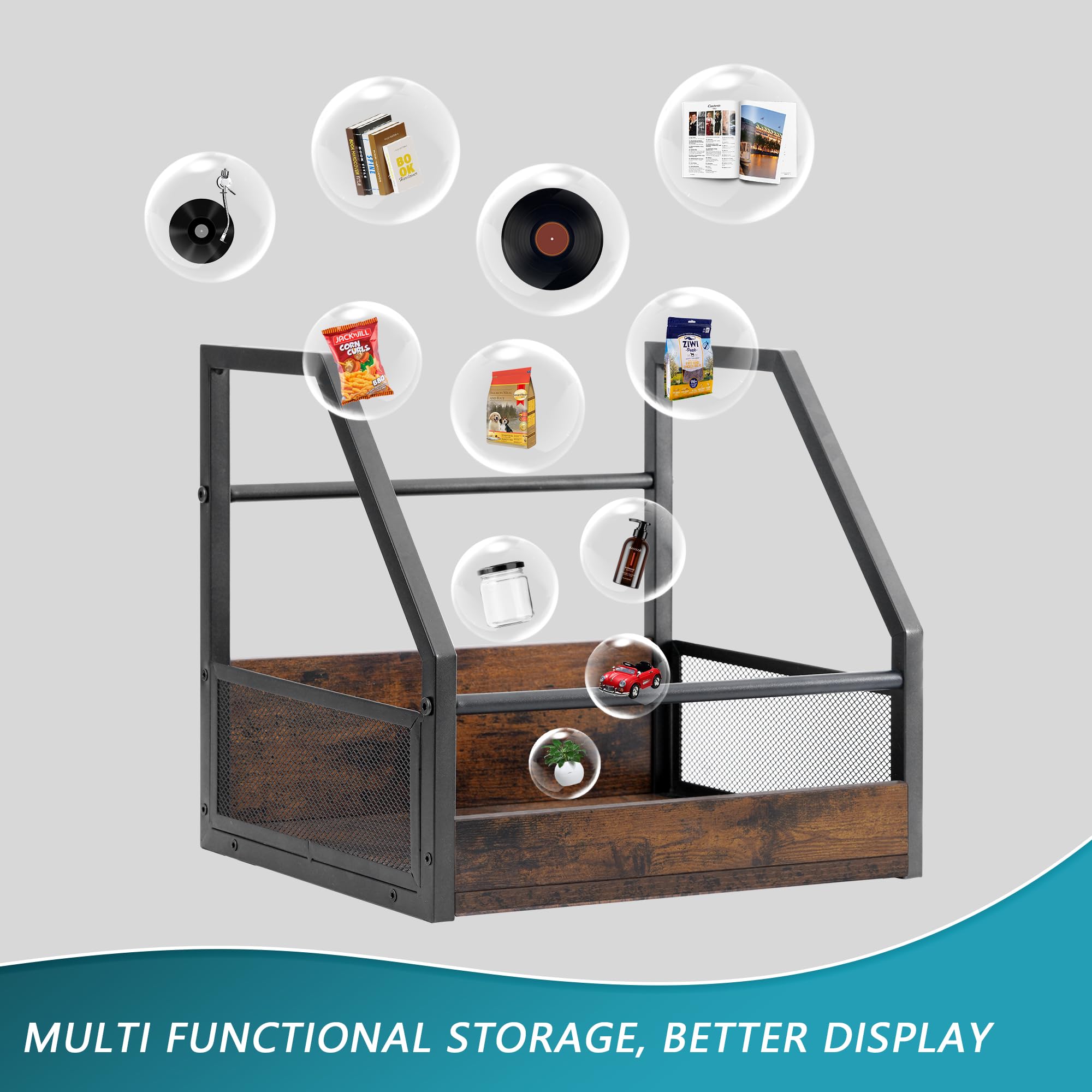 Vinyl Record Storage Wall Mount - Stackable LP Record Holder & Organizer for Displaying Albums - Perfect for Home, Office, or Music Studio Organization