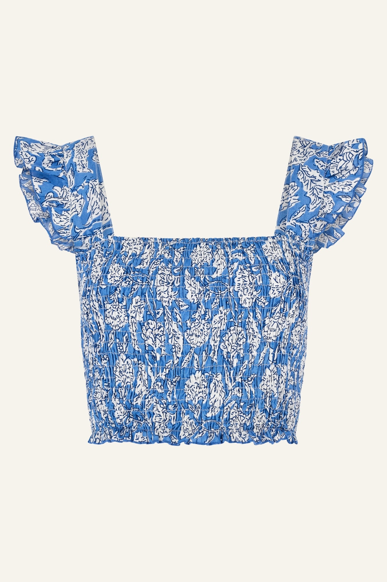 Bryony Organic Cotton Women's Tops | Soft Breathable Casual Shirt in Dianthus Blue & White | Perfect for Summer Outfits & Beach Wear