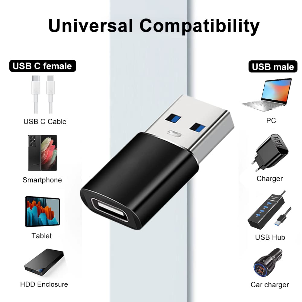 4-Pack USB C Adapters - USB C to USB 3.0 OTG & Micro USB to USB C Adapter - Compatible with MacBook Pro, Samsung Galaxy, Smartphones, Laptops & PCs - Perfect for Travel, Office & Car Charging