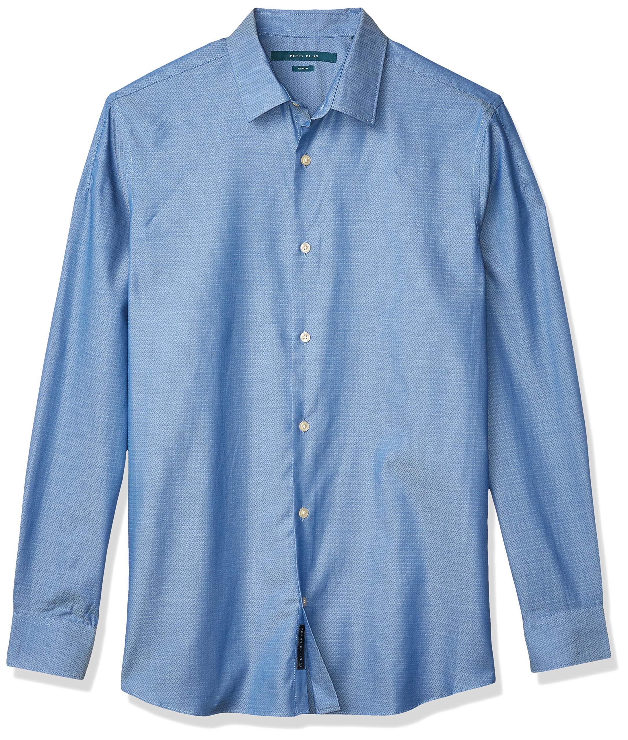 Perry Ellis Men's Big & Tall Solid Dobby Stain-Resistant Dress Shirt - Perfect for Office, Business Meetings & Formal Occasions