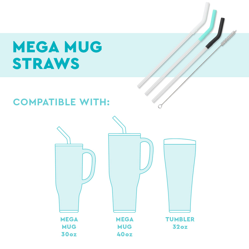 Eco-Friendly Reusable Stainless Steel Straw Set with Mega Mugs - Perfect for Smoothies, Iced Coffee & Outdoor Picnics | BPA-Free, Dishwasher Safe Drinking Accessories