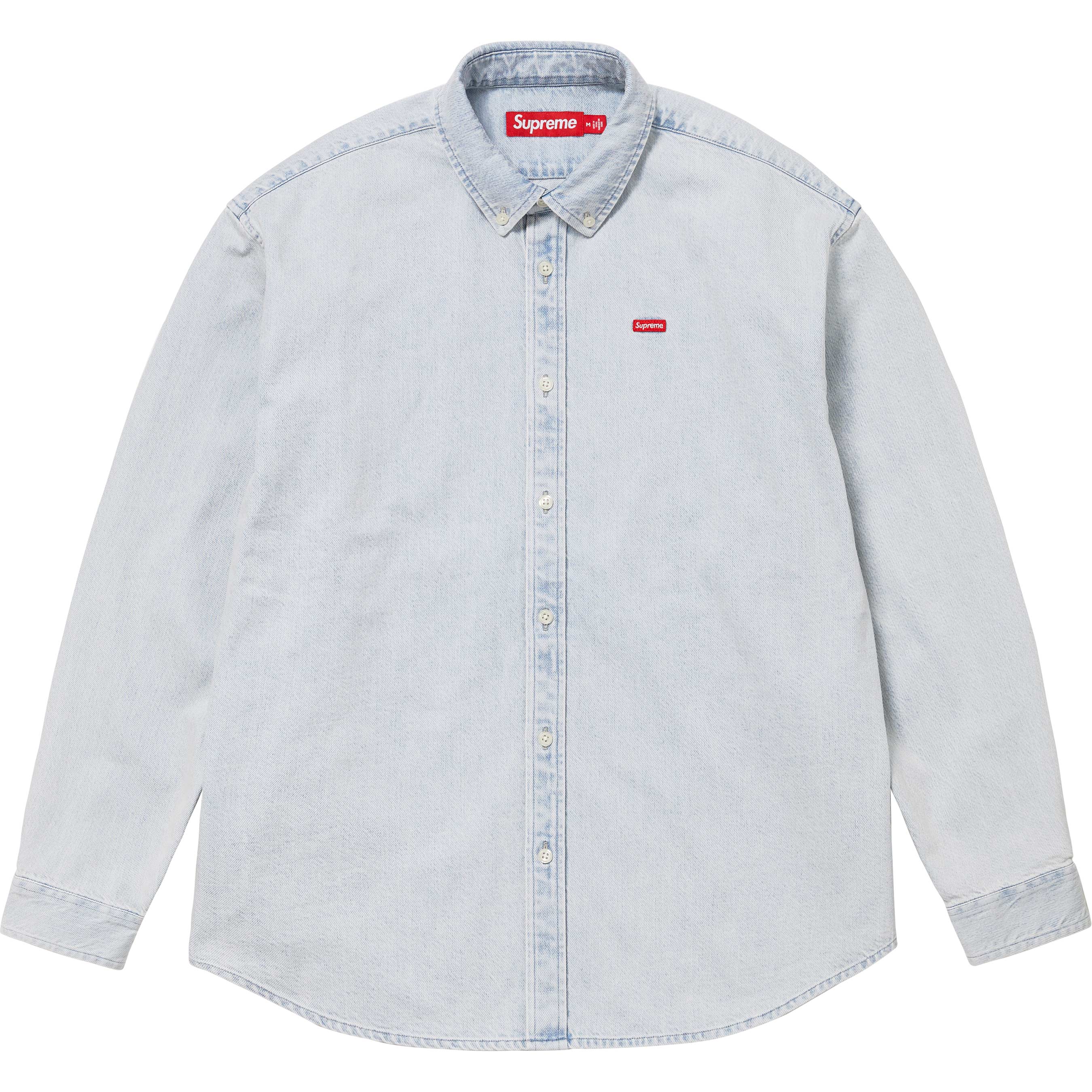 Supreme FW24 Small Box Logo Washed Denim Shirt - Streetwear Fashion for Urban Style & Casual Outfits