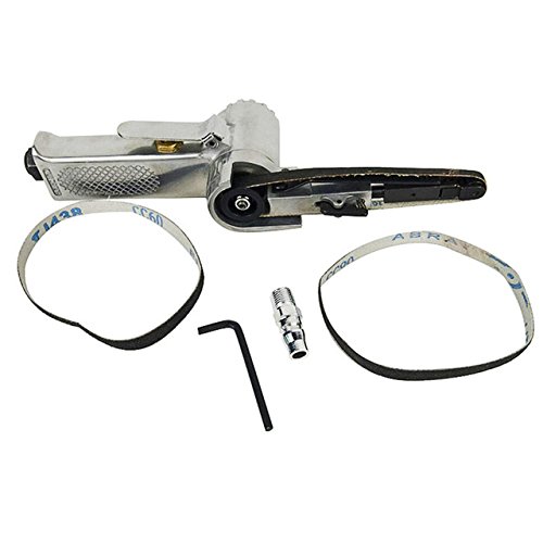 CGOLDENWALL Industrial Grade Pneumatic Belt Sander - 20MM x 520mm Air Powered Angle Grinder with 100 Sanding Belts for Metal Wood Polishing & Sanding - Perfect for DIY Projects, Automotive Repair & Furniture Refinishing