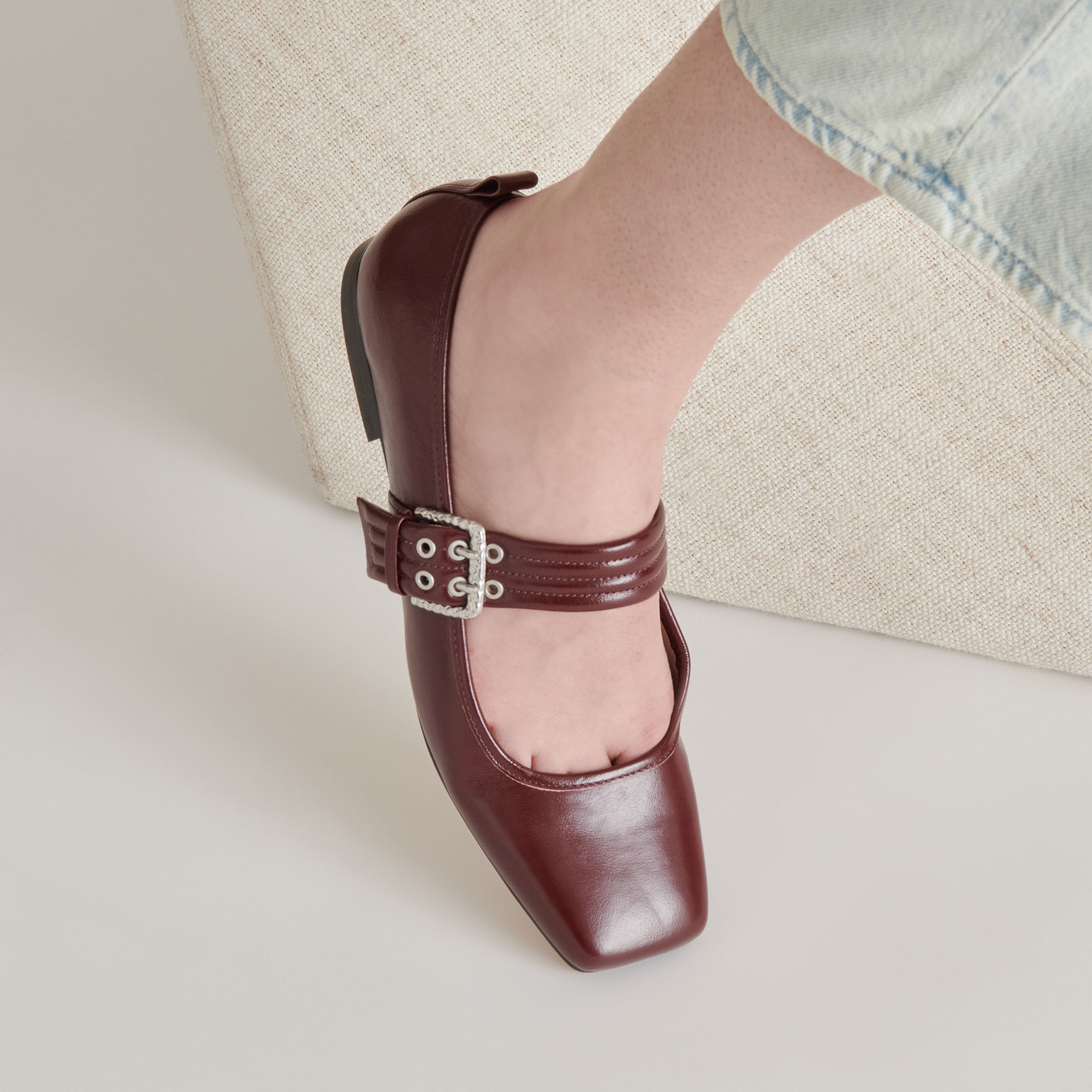 Arora Women's Ballet Flats - Burgundy Crinkle Patent Leather Slip-On Shoes for Comfort & Style | Perfect for Work, Office, Casual Wear & Daily Walking